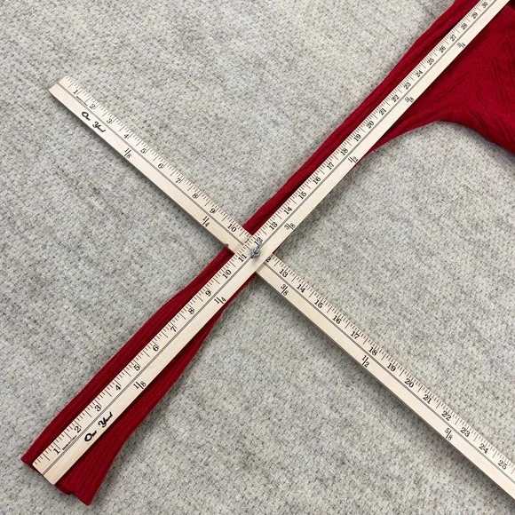 Vintage Y2K American Eagle Sweater Women Medium Red Cable Knit Babydoll Bella - Picture 10 of 11